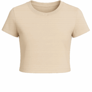 Damska koszulka do nadruku Velvoria Essential Crop – beżowa