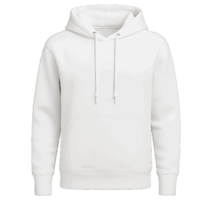 Męska bluza z kapturem do nadruku Velvoria Core Hoodie – biała